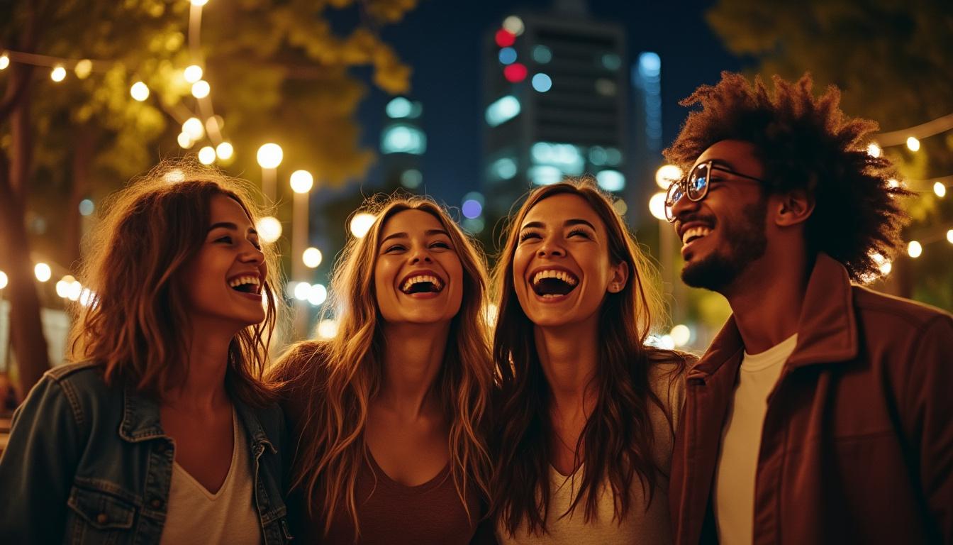 descubre las aventuras nocturnas y las travesuras inolvidables entre amigos que llenan de luz y alegría la noche.