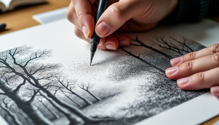 descubre el arte del puntillismo y su técnica detallada que da vida a dibujos llenos de textura y profundidad. explora este fascinante mundo artístico paso a paso.