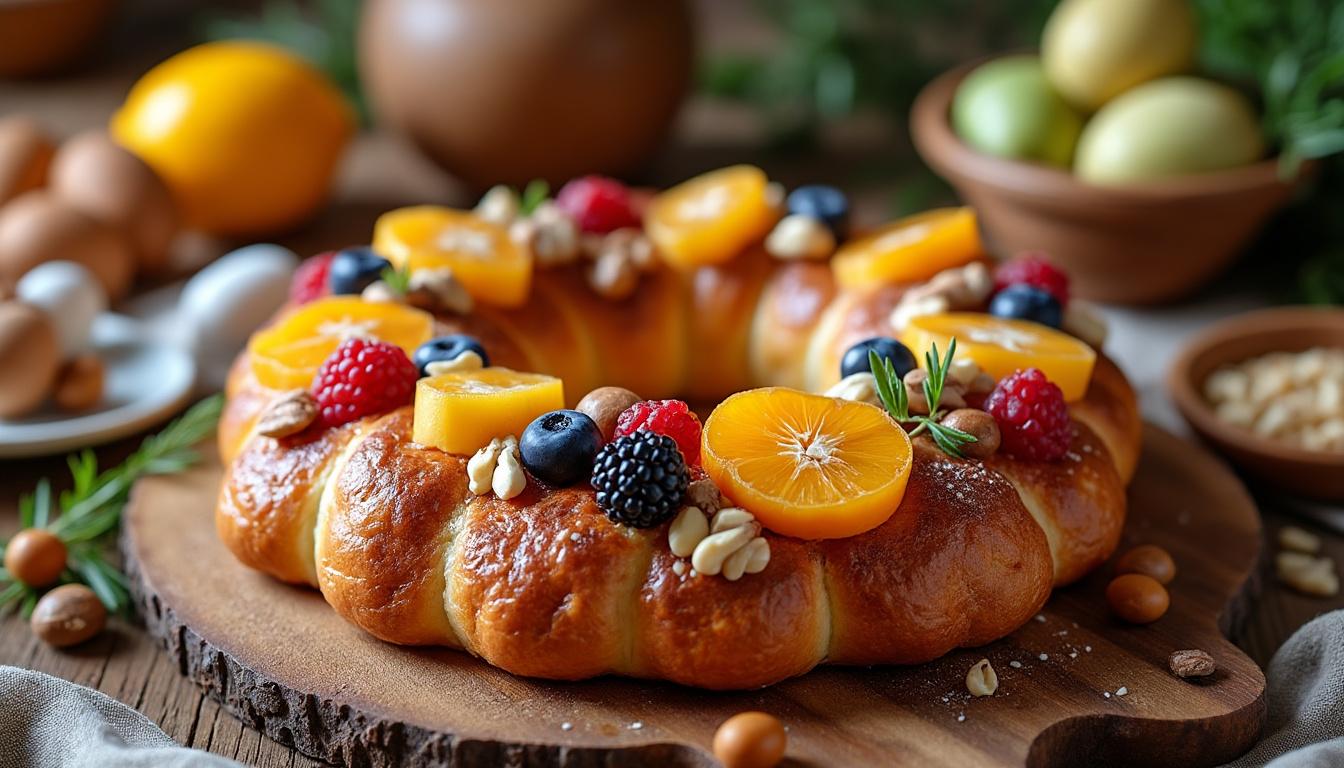 disfruta de la deliciosa rosca de pascua, una tradición llena de sabor y alegría en cada bocado. perfecta para celebrar con familia y amigos.