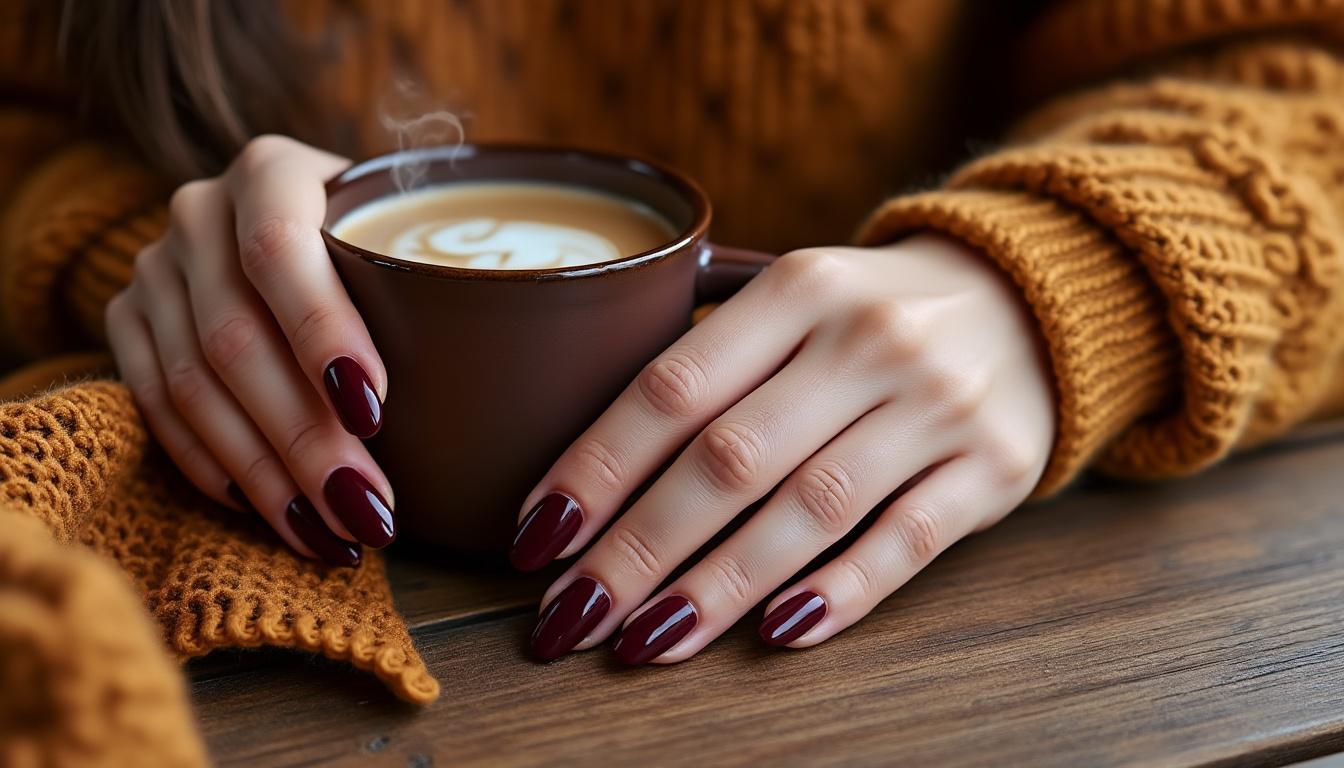 descubre la elegancia en tus uñas con diseños sofisticados en tonos bordo que realzan tu estilo y personalidad.