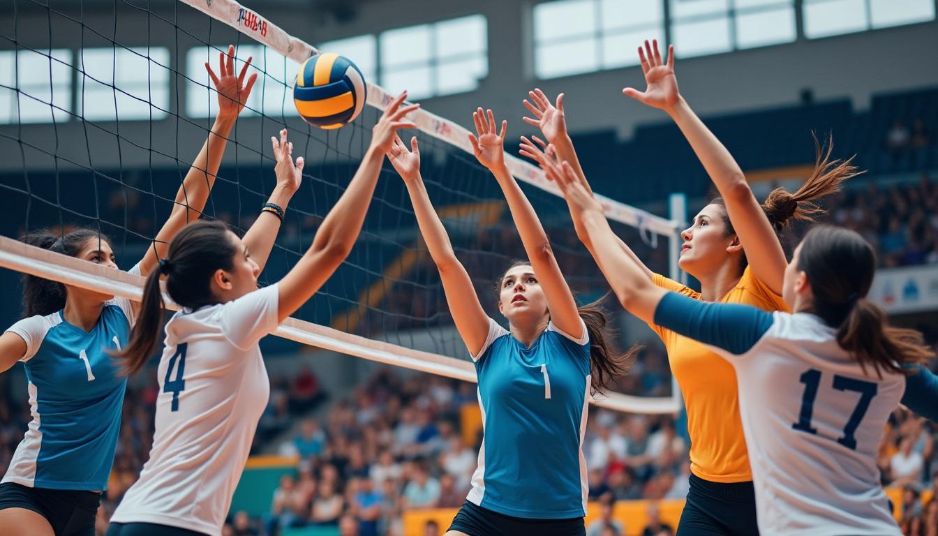 descubre imágenes vibrantes de voleibol en acción que capturan la emoción y la energía de cada partido. perfectas para aficionados y entusiastas del deporte.