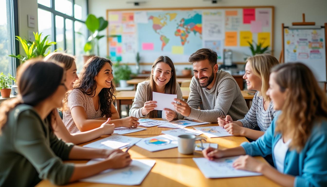 tarjetas creativas diseñadas para organizar reuniones de padres efectivas y productivas, facilitando la comunicación y colaboración entre educadores y familias.
