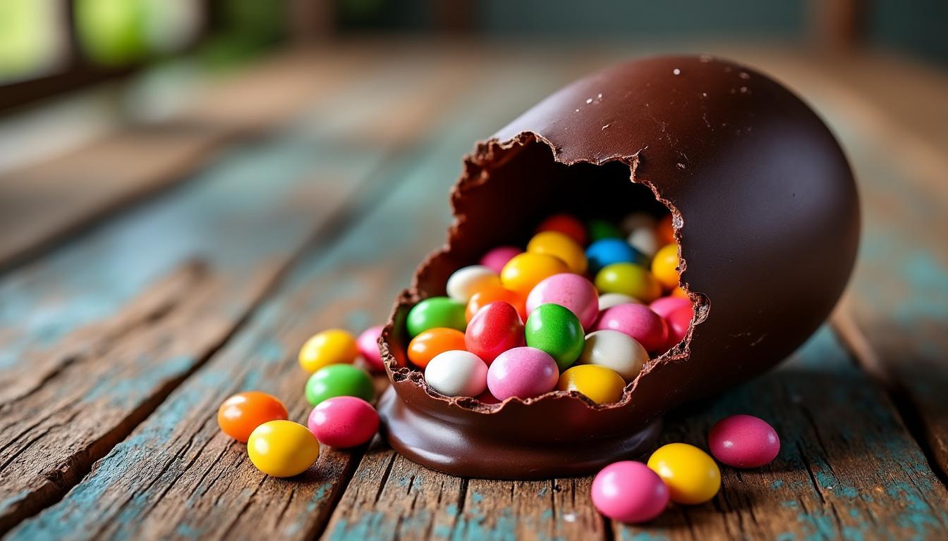 descubre nuestro delicioso huevo de pascua con una sorpresa especial en su interior, perfecto para disfrutar y compartir esta temporada festiva.