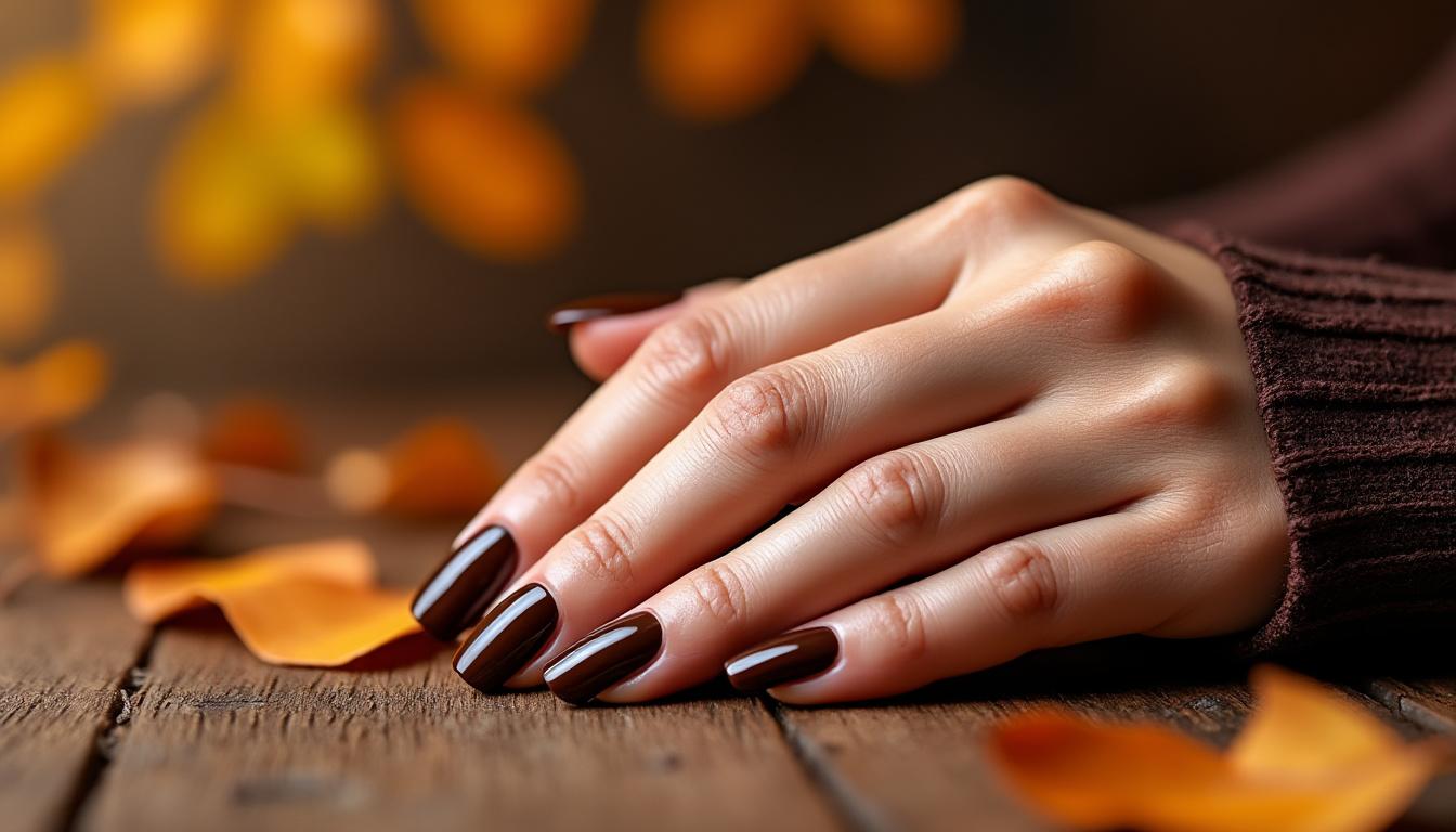 descubre las últimas tendencias en uñas con el irresistible color chocolate, perfecto para darle a tus manos un toque elegante y moderno.