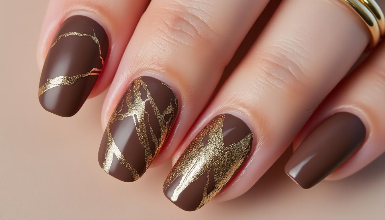 descubre las tendencias en uñas con el color chocolate, una opción irresistible para darle a tus manos un toque elegante y moderno.