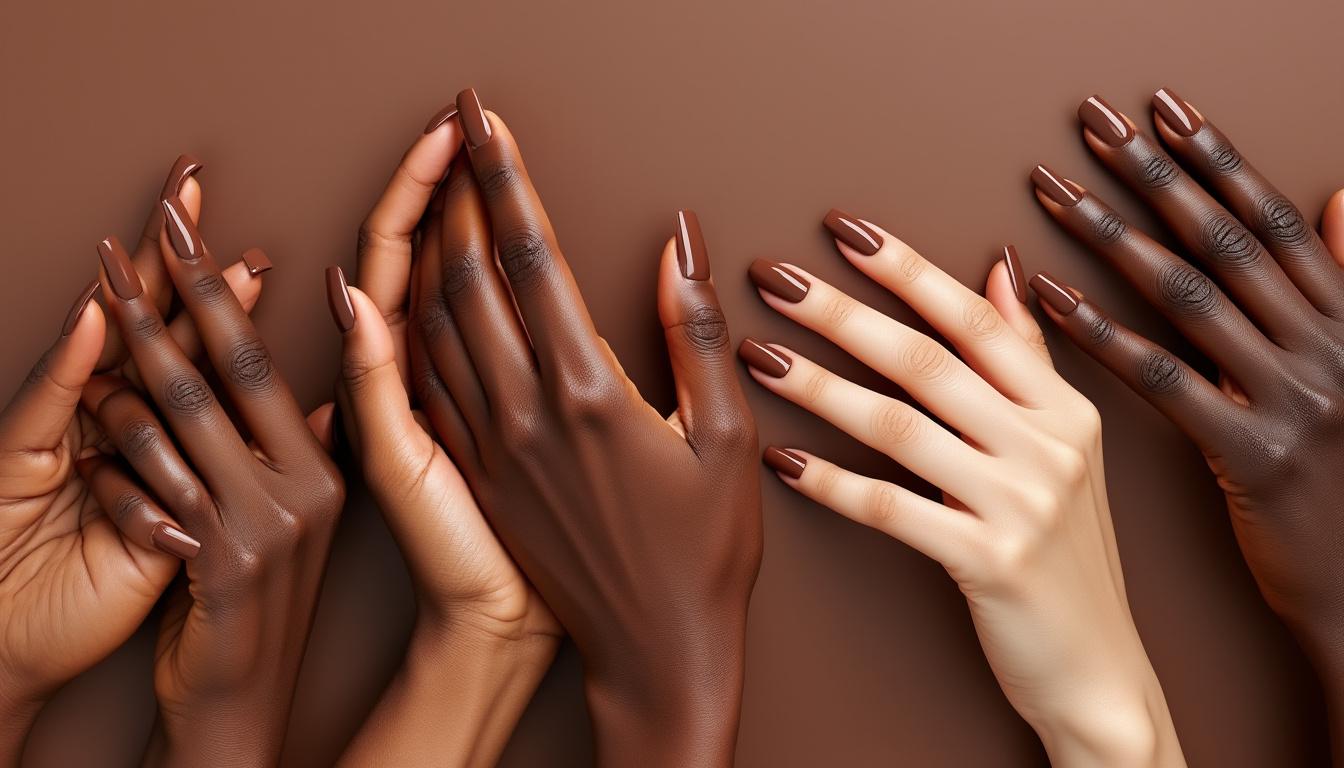 descubre las últimas tendencias en uñas con el irresistible color chocolate que realzará la belleza de tus manos. ¡moderniza tu estilo con este tono elegante y sofisticado!